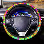 Abstract Liquid Trippy Print Car Steering Wheel Cover