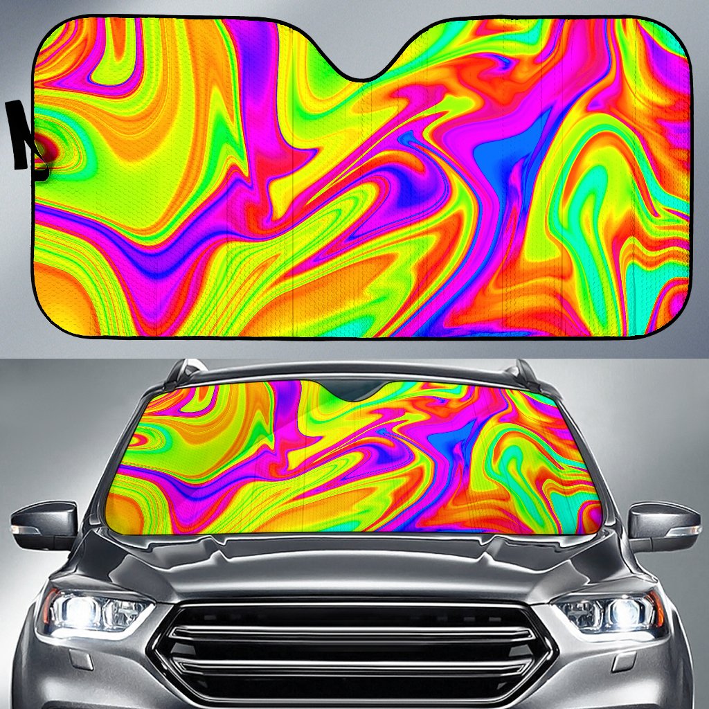 Abstract Liquid Trippy Print Car Sun Shade GearFrost