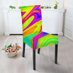 Abstract Liquid Trippy Print Dining Chair Slipcover