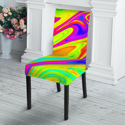 Abstract Liquid Trippy Print Dining Chair Slipcover