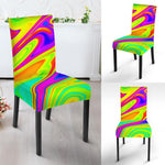 Abstract Liquid Trippy Print Dining Chair Slipcover