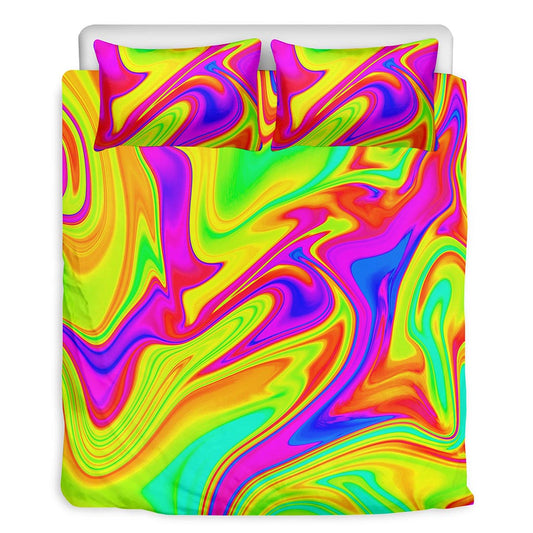 Abstract Liquid Trippy Print Duvet Cover Bedding Set
