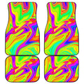 Abstract Liquid Trippy Print Front and Back Car Floor Mats