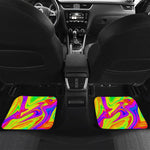 Abstract Liquid Trippy Print Front and Back Car Floor Mats