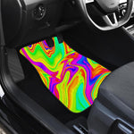 Abstract Liquid Trippy Print Front and Back Car Floor Mats