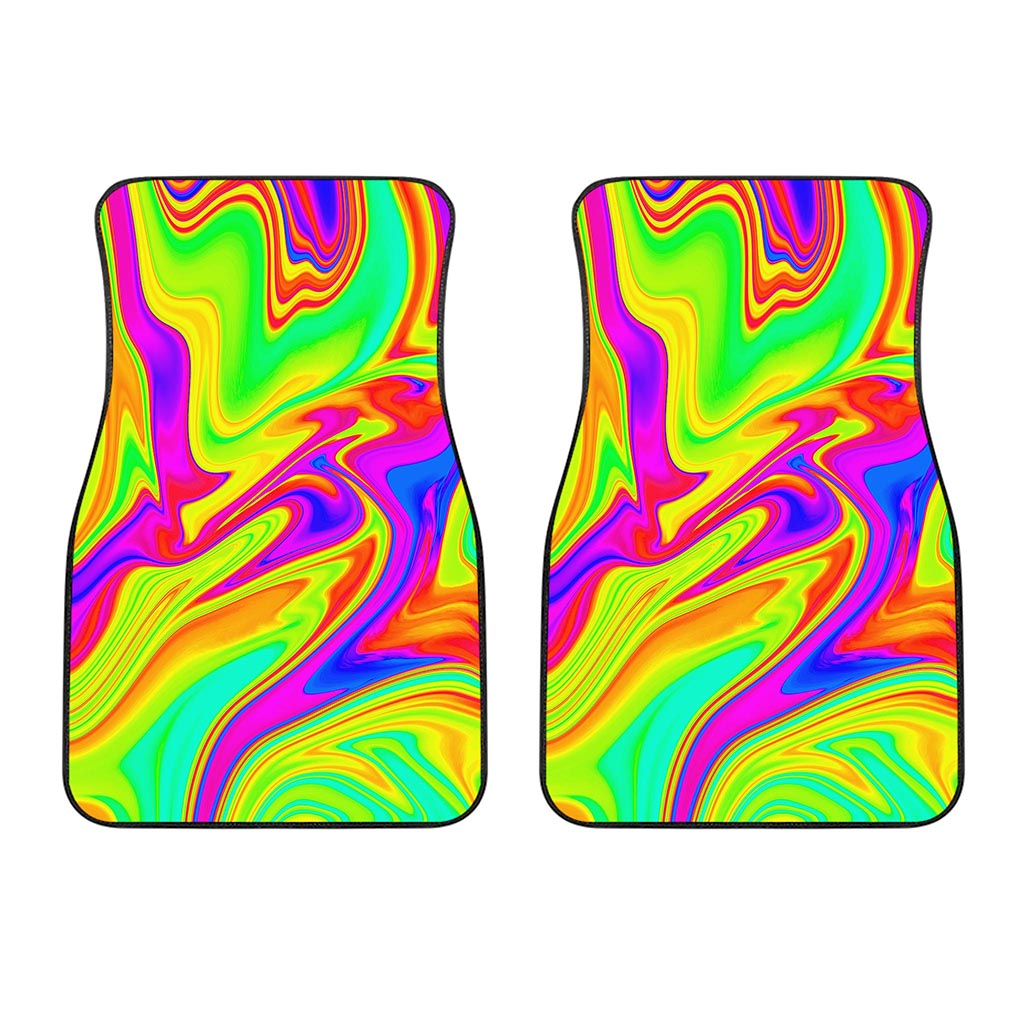 Abstract Liquid Trippy Print Front Car Floor Mats