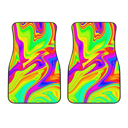 Abstract Liquid Trippy Print Front Car Floor Mats