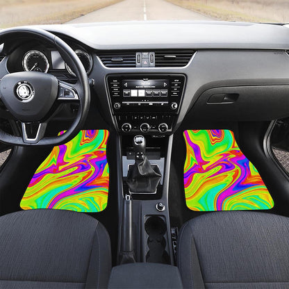 Abstract Liquid Trippy Print Front Car Floor Mats