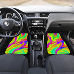 Abstract Liquid Trippy Print Front Car Floor Mats