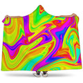 Abstract Liquid Trippy Print Hooded Blanket