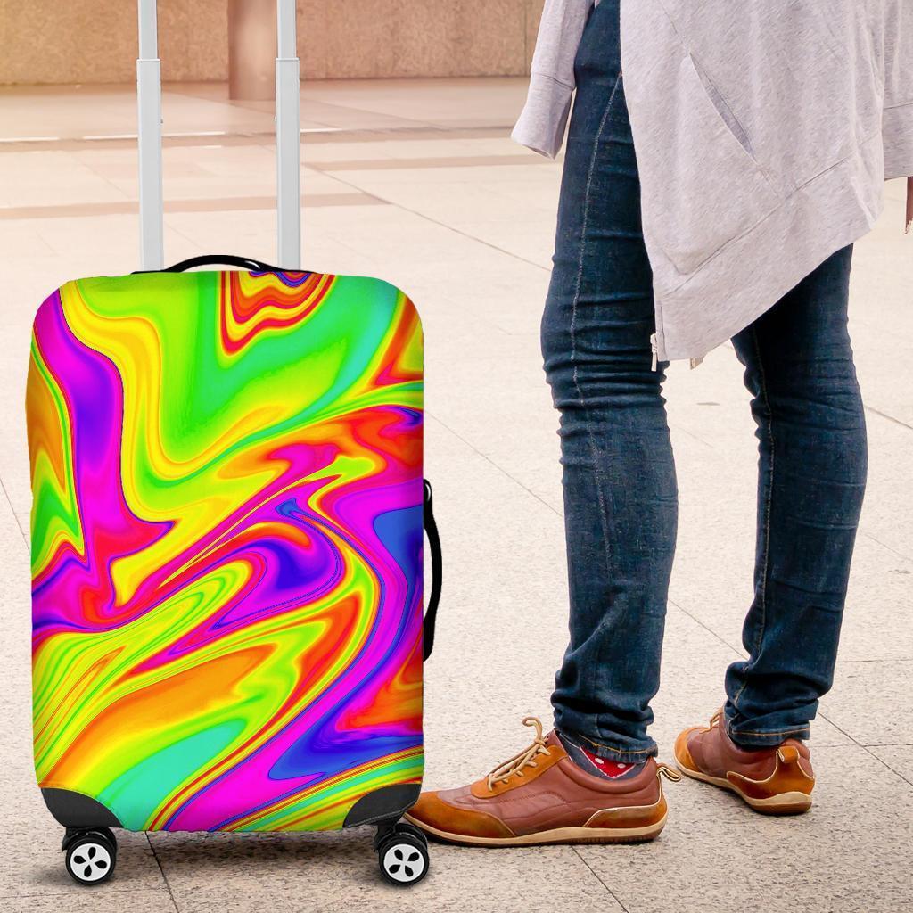 Abstract Liquid Trippy Print Luggage Cover GearFrost