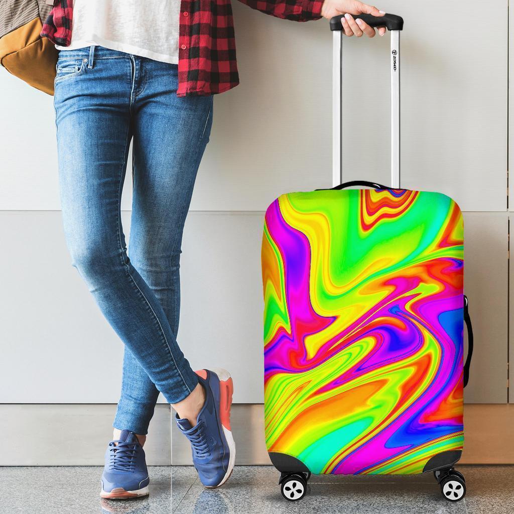 Abstract Liquid Trippy Print Luggage Cover GearFrost