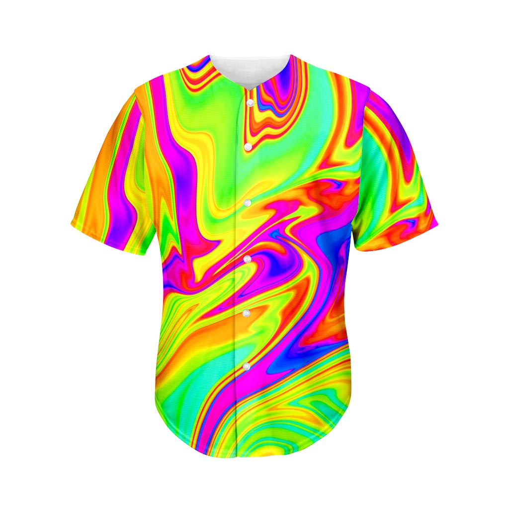 Abstract Liquid Trippy Print Men's Baseball Jersey