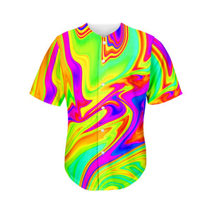 Abstract Liquid Trippy Print Men's Baseball Jersey