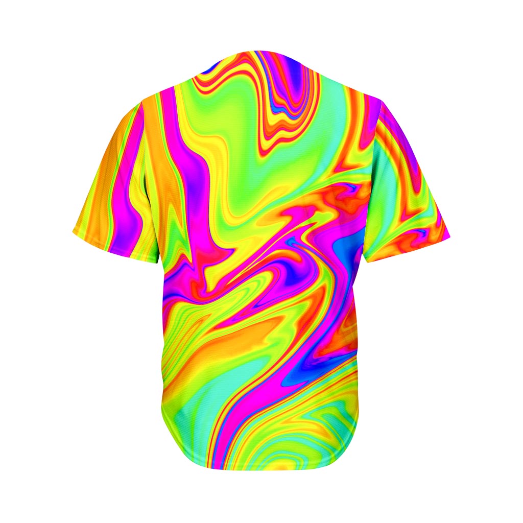 Abstract Liquid Trippy Print Men's Baseball Jersey