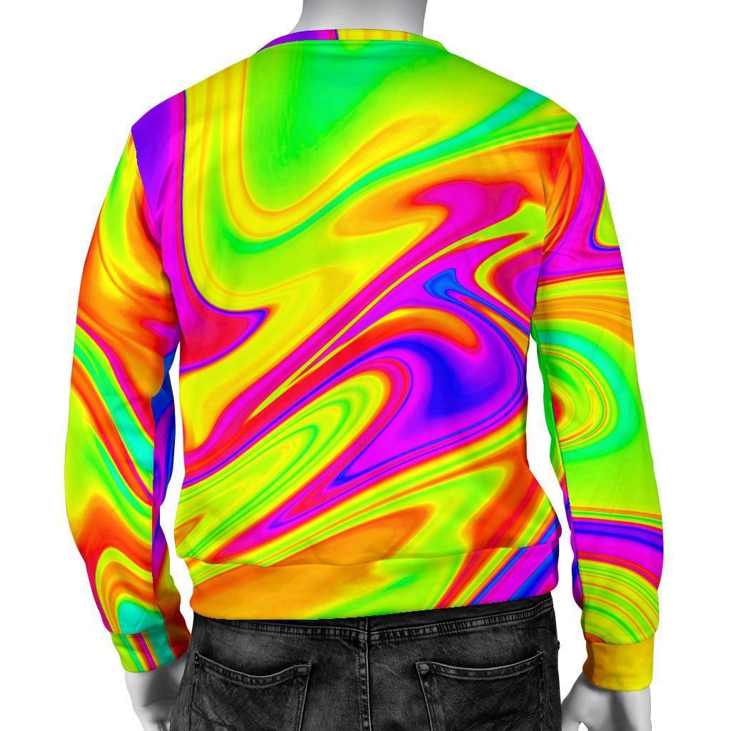 Abstract Liquid Trippy Print Men's Crewneck Sweatshirt GearFrost