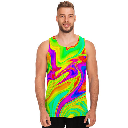 Abstract Liquid Trippy Print Men's Tank Top