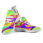Abstract Liquid Trippy Print Mesh Knit Shoes GearFrost