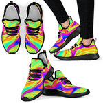 Abstract Liquid Trippy Print Mesh Knit Shoes GearFrost
