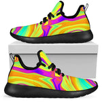 Abstract Liquid Trippy Print Mesh Knit Shoes GearFrost