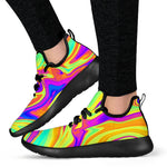 Abstract Liquid Trippy Print Mesh Knit Shoes GearFrost