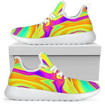 Abstract Liquid Trippy Print Mesh Knit Shoes GearFrost
