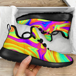 Abstract Liquid Trippy Print Mesh Knit Shoes GearFrost