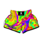 Abstract Liquid Trippy Print Muay Thai Boxing Shorts