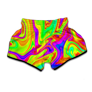 Abstract Liquid Trippy Print Muay Thai Boxing Shorts