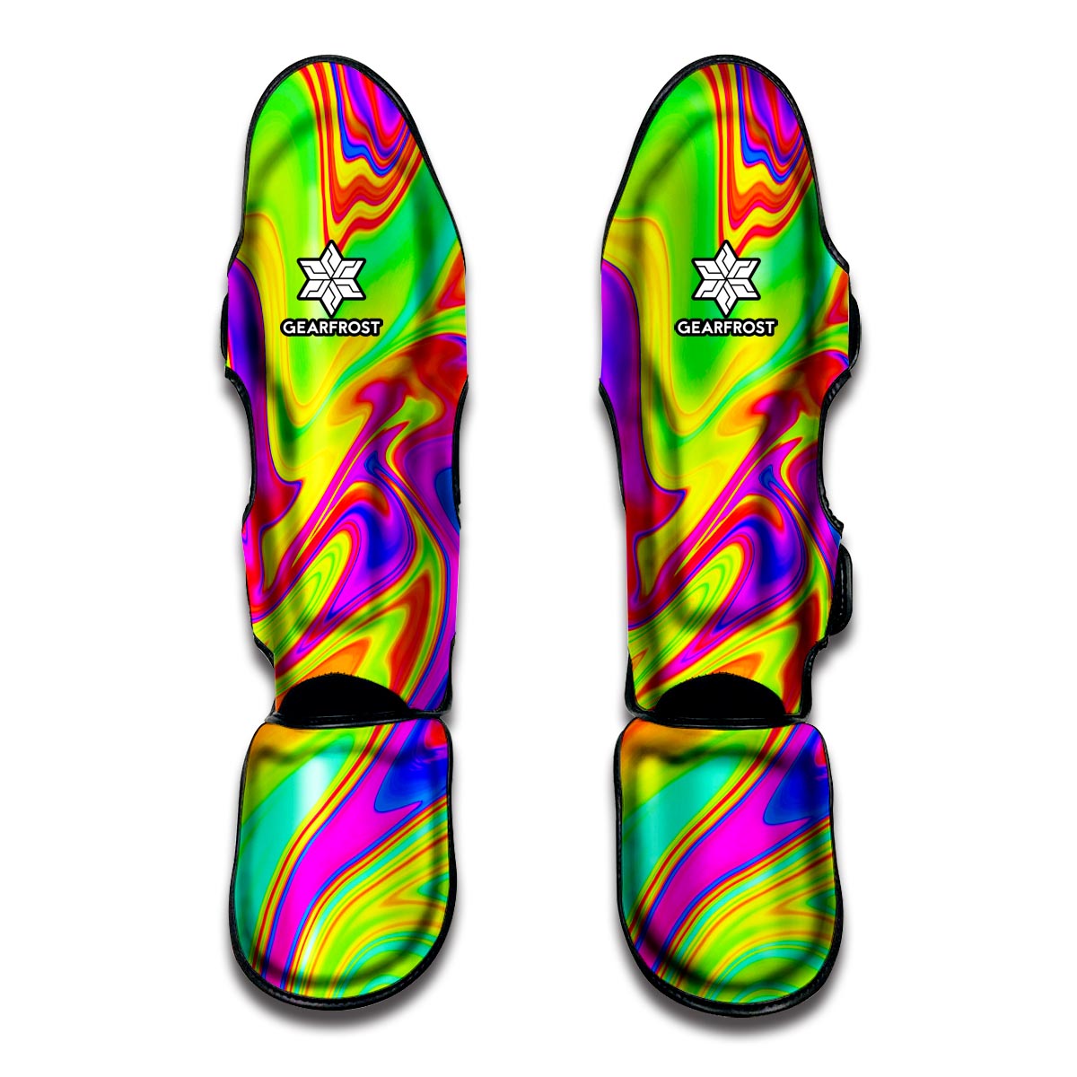 Abstract Liquid Trippy Print Muay Thai Shin Guard