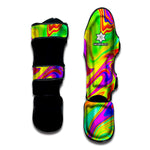 Abstract Liquid Trippy Print Muay Thai Shin Guard