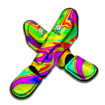 Abstract Liquid Trippy Print Muay Thai Shin Guard