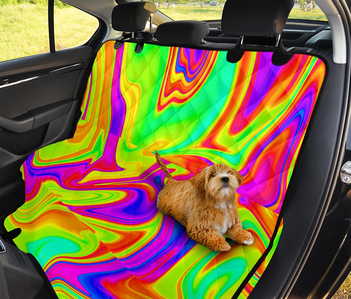 Abstract Liquid Trippy Print Pet Car Back Seat Cover