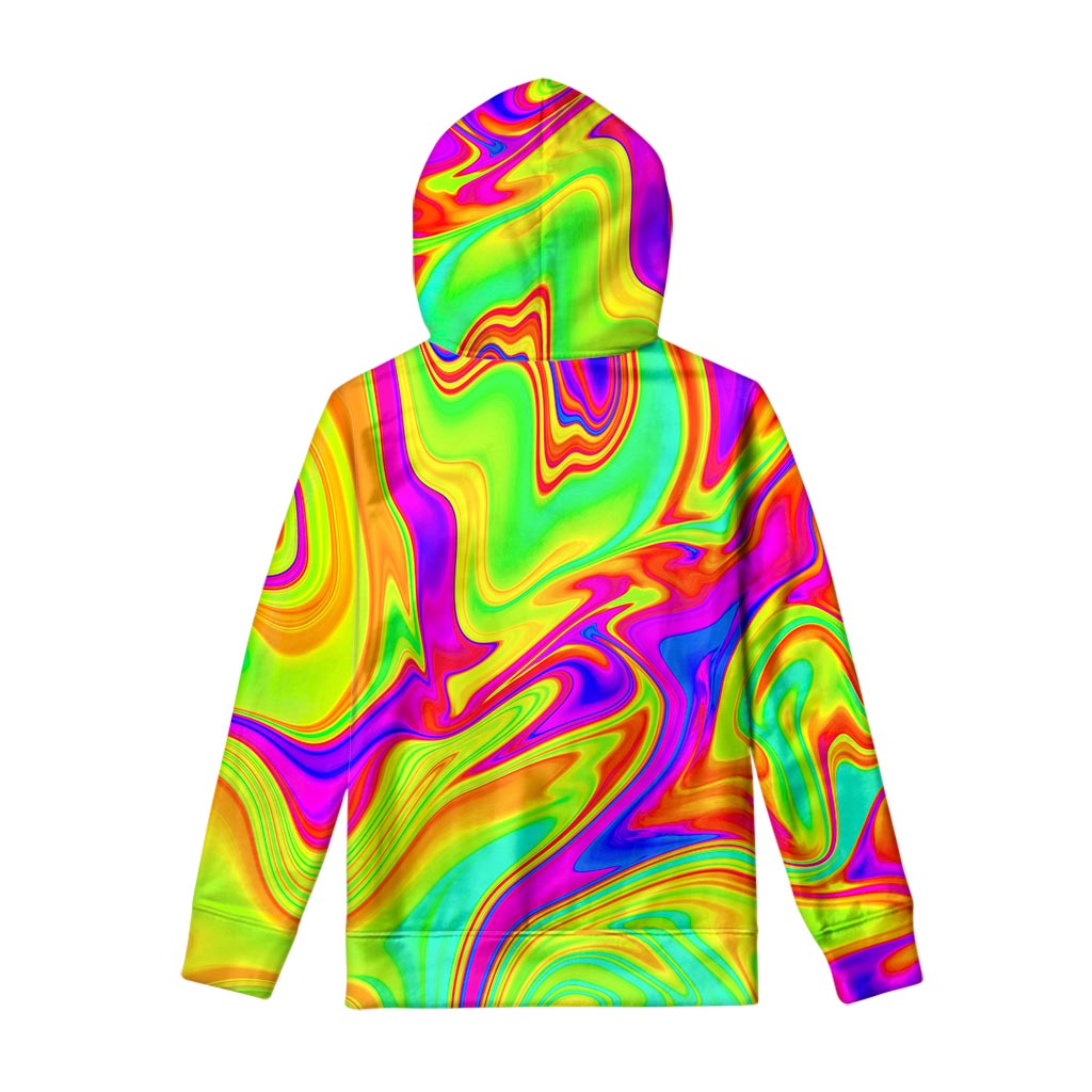 Abstract Liquid Trippy Print Pullover Hoodie
