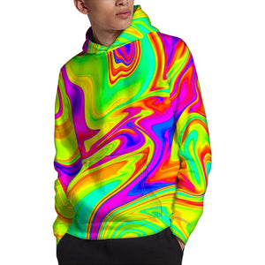 Abstract Liquid Trippy Print Pullover Hoodie
