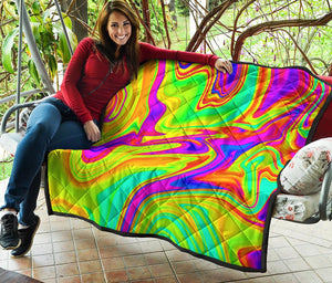 Abstract Liquid Trippy Print Quilt