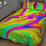 Abstract Liquid Trippy Print Quilt Bed Set