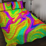 Abstract Liquid Trippy Print Quilt Bed Set