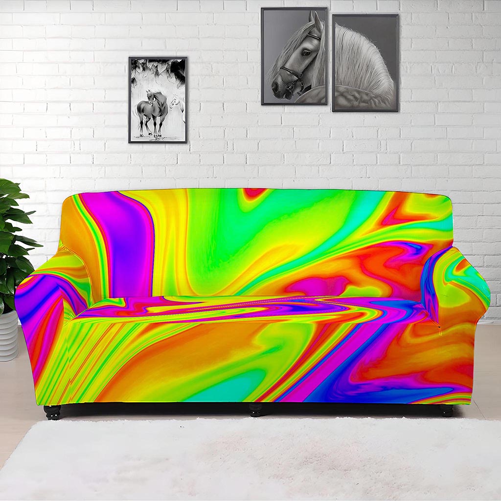 Abstract Liquid Trippy Print Sofa Cover