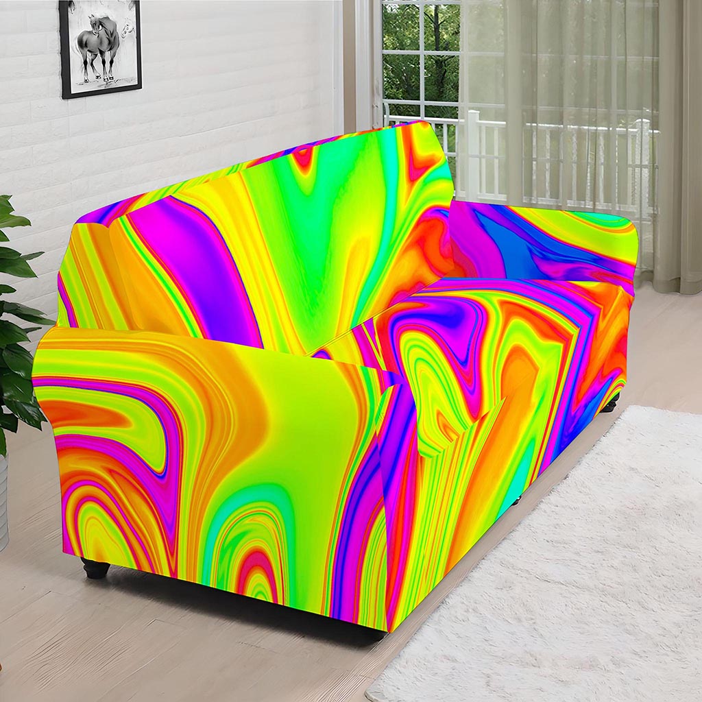 Abstract Liquid Trippy Print Sofa Cover