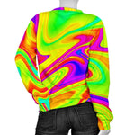 Abstract Liquid Trippy Print Women's Crewneck Sweatshirt GearFrost