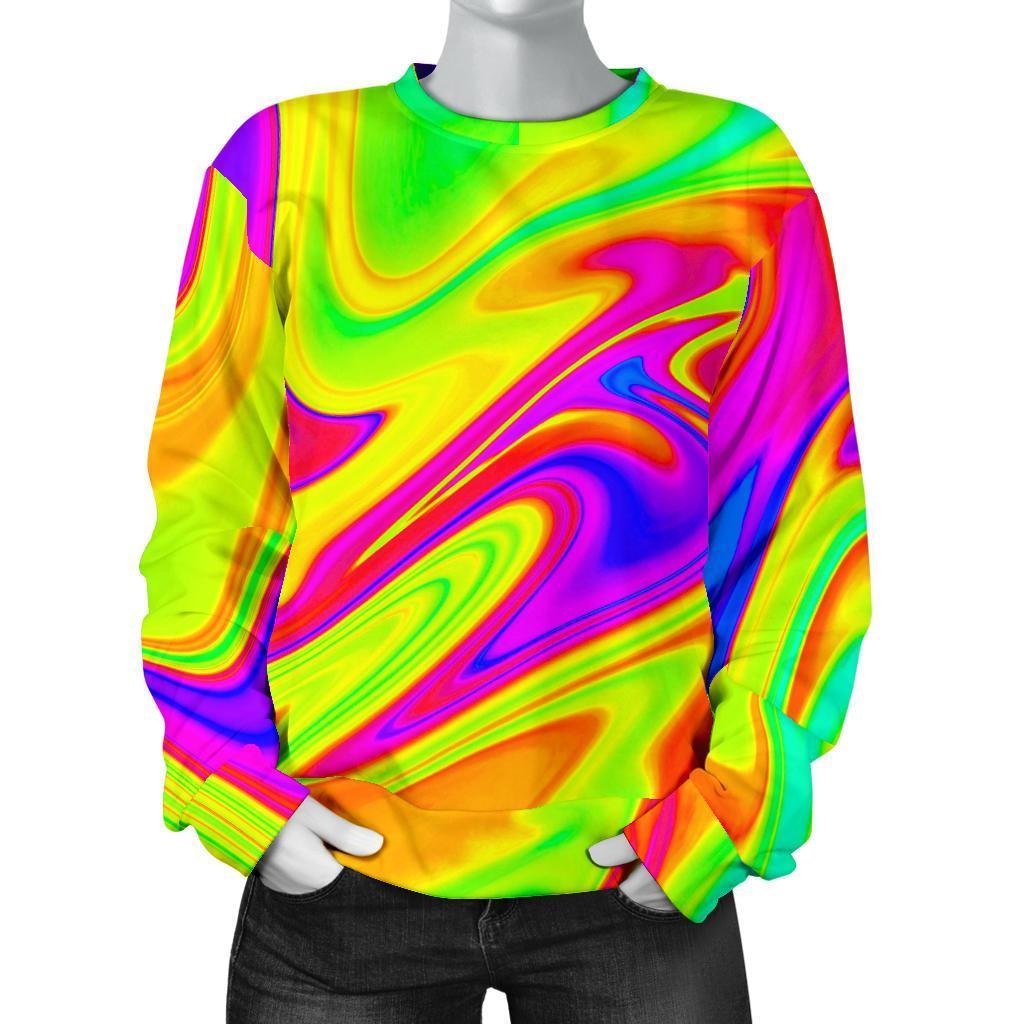 Abstract Liquid Trippy Print Women's Crewneck Sweatshirt GearFrost