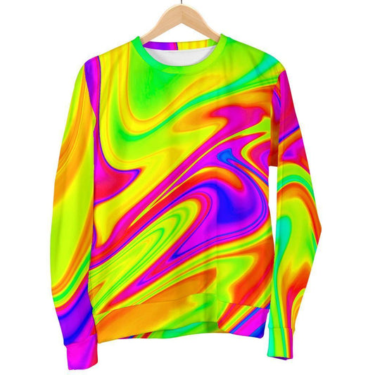 Abstract Liquid Trippy Print Women's Crewneck Sweatshirt GearFrost