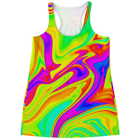 Abstract Liquid Trippy Print Women's Racerback Tank Top