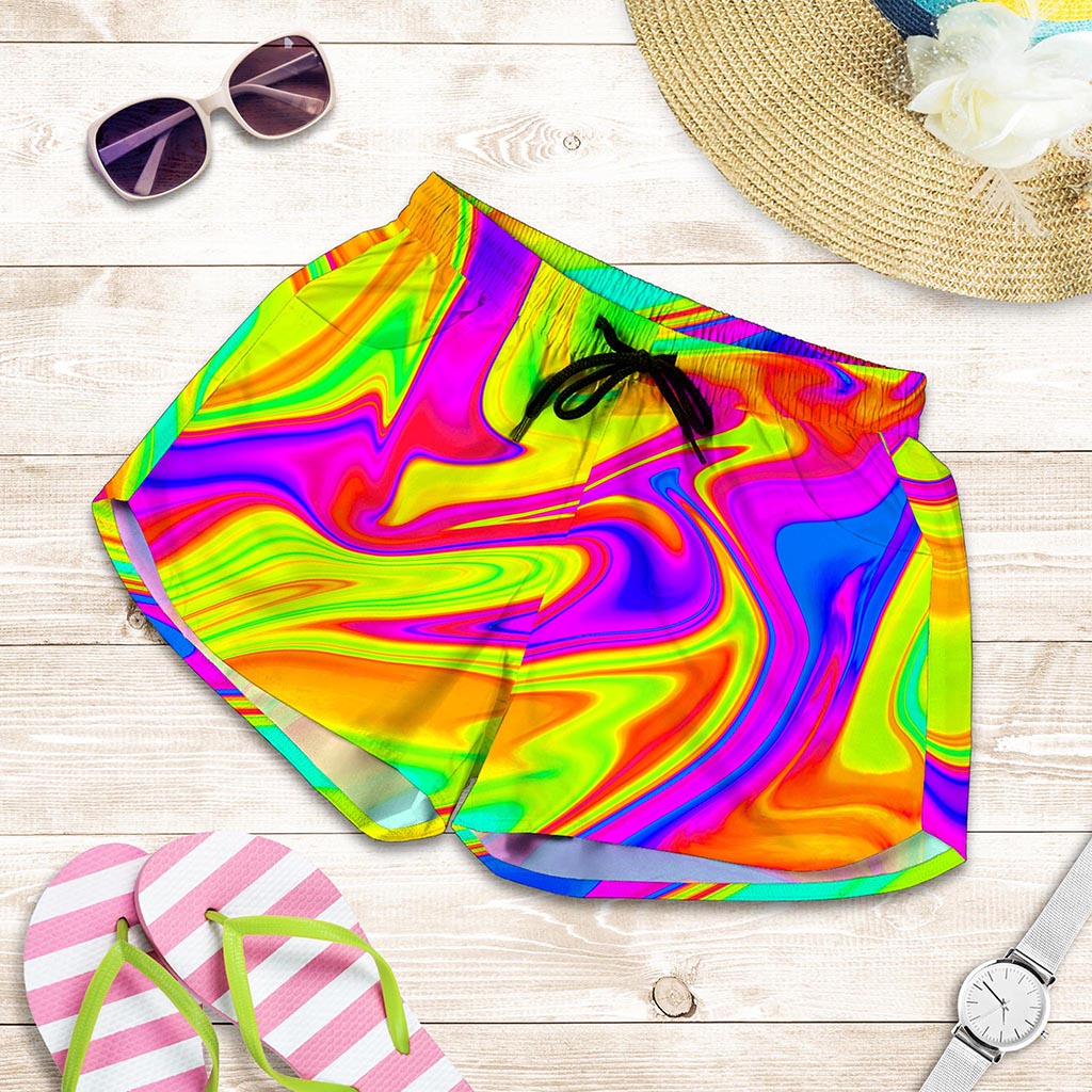 Abstract Liquid Trippy Print Women's Shorts