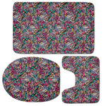 Abstract Music Pattern Print 3 Piece Bath Mat Set