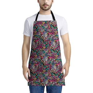 Abstract Music Pattern Print Apron