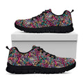 Abstract Music Pattern Print Black Running Shoes