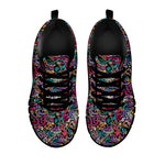 Abstract Music Pattern Print Black Sneakers