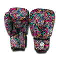 Abstract Music Pattern Print Boxing Gloves